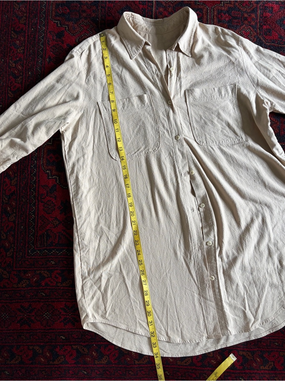 Handmade (by me!) 100% raw silk Oversized Button-Down Shirt - Picture 6 of 8